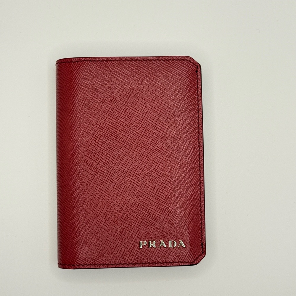 Prada Red Leather Card Wallet